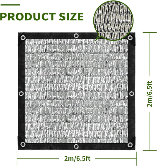 Shade Cloth-80% Aluminum Sunblock Neting,Durable Mesh Tarp with Grommets,Shade Cloth for Garden,Car, Outdoor Pergola,Greenhouse,Chicken Coop and Dog Kennel(Silver)