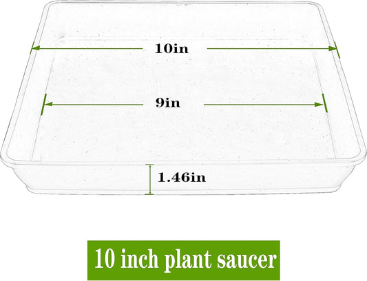 Square Plant Saucer 10 Inch, 5 Pack Plastic Plant Water Dray Tray Plants, Pot Saucers for Plants Square Planters for Indoors and Outdoors Plants,Saucer for Plant Pots.