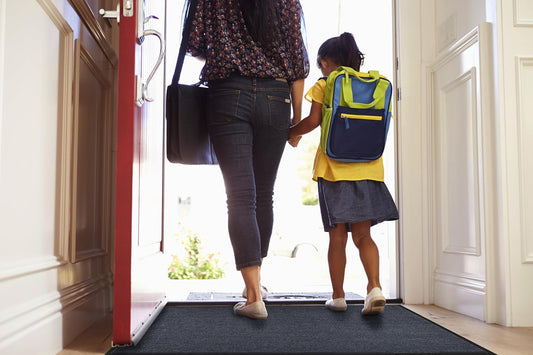 fani 2 PCS Heavy Duty Large Outdoor Indoor Entrance Doormat Grey Waterproof Low Profile Entrance Rug Front Door Mat Patio Anti-Skid Rubber Back, 35x60 inch (Grey)