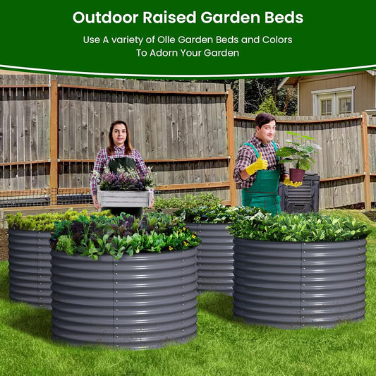 Olle 32" Tall, Metal Raised Garden Bed,Garden Beds Outdoor for Vegetables, Backyard Garden Kit, Raised Planter Box, Midnight Grey