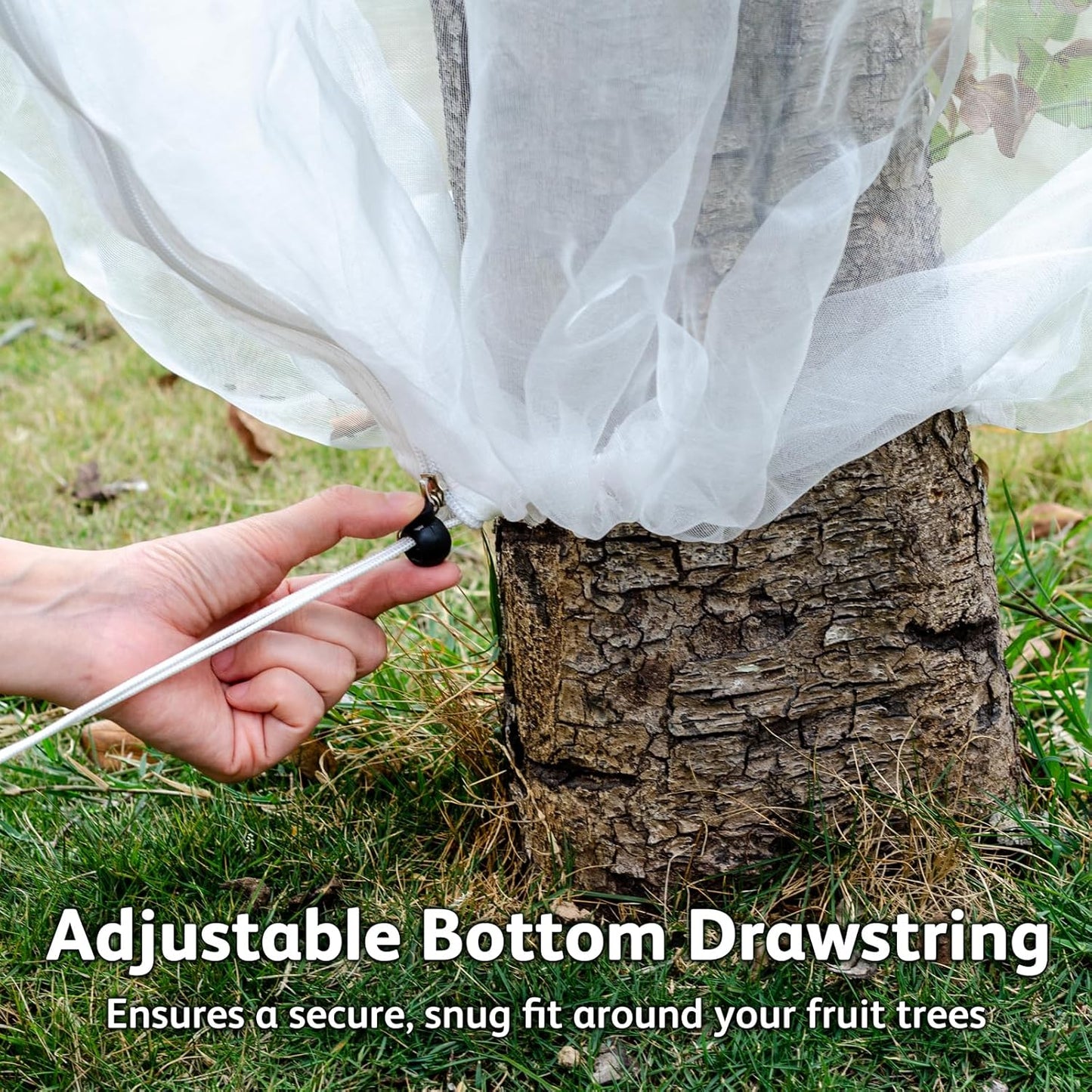 JOJOLEE Garden Blueberry Bush Netting Cover, 4Pcs 4.9 x 3.9FT Insect Bird Nettings with Zipper and Drawstring, Protective Plant Cover Mesh Net Bags for Fruit Trees, Tomatoes, Flowers