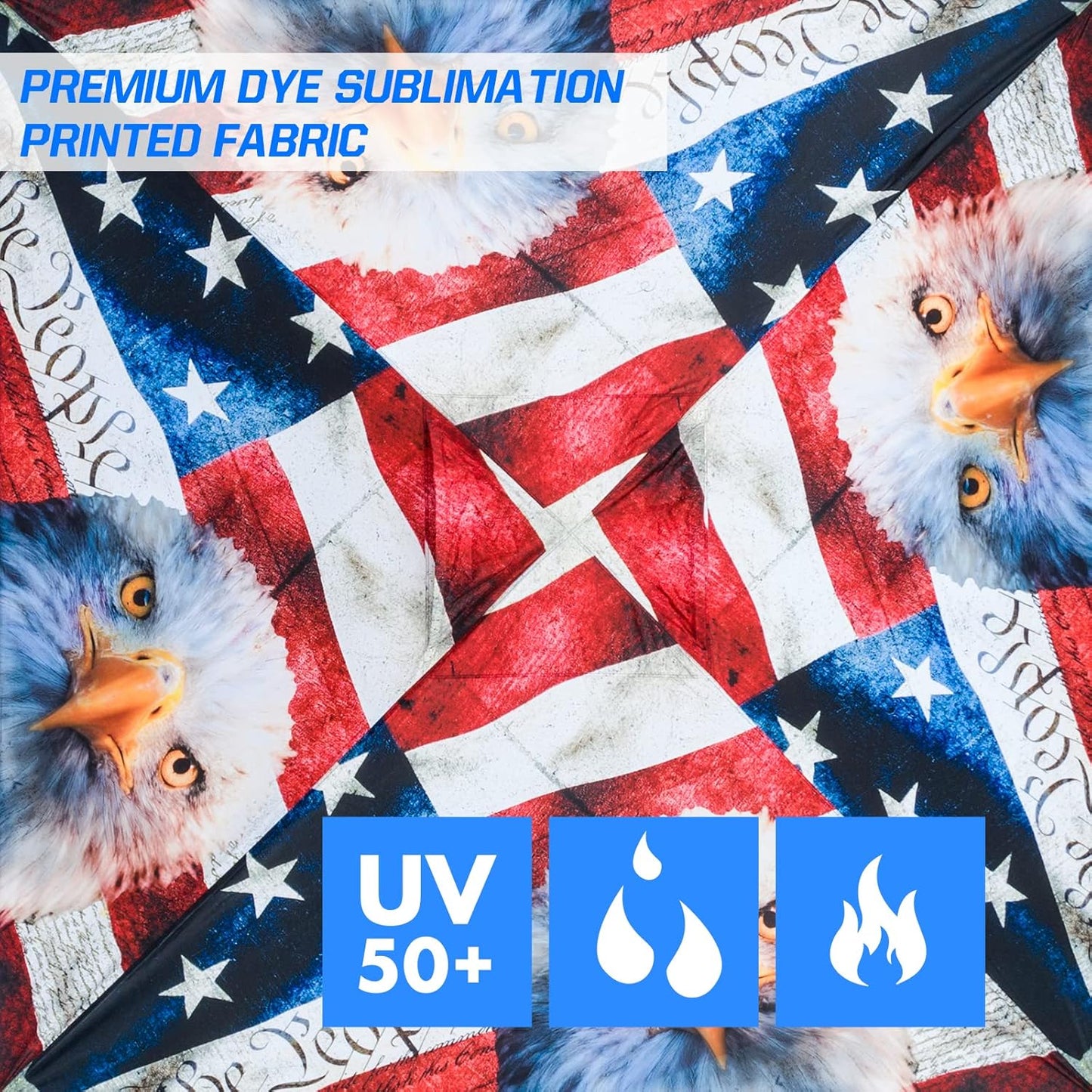 EAGLE PEAK Pop Up Canopy Tent with Wheeled Carry Bag, 8 Stakes, 4 Ropes, 4 Weight Bags, Easy Set Up Tent Canopy, 10x10 ft, 100sqft of Shade, American Icon