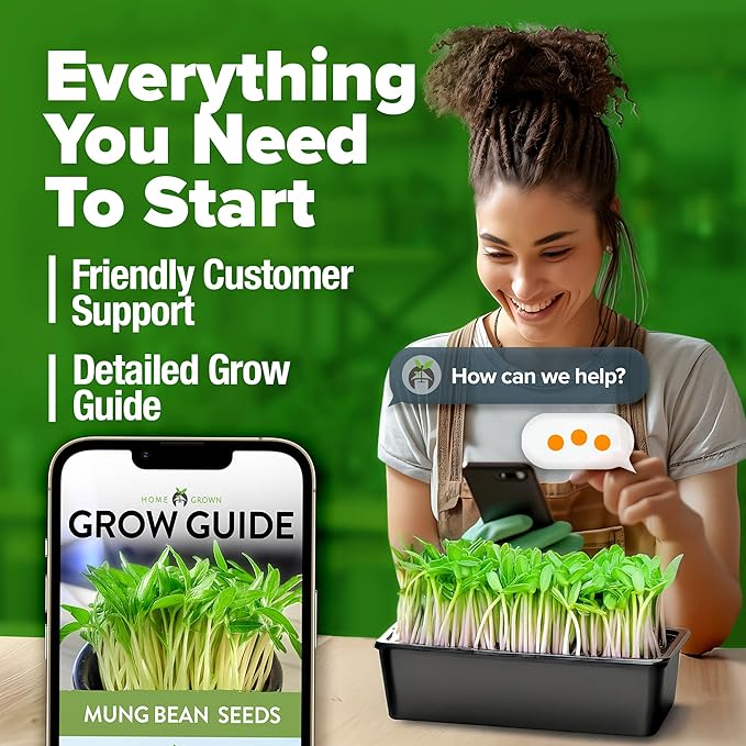 HOME GROWN Mung Beans Seeds Pack 1.5 lb β π¨π¦π Over 15,000 Sprouting Seeds β Grow Fresh Mung Bean Sprouts or Microgreens for Quick, Easy, Nutrient-Packed Food for Your Daily Meals (Vigna Radiata)