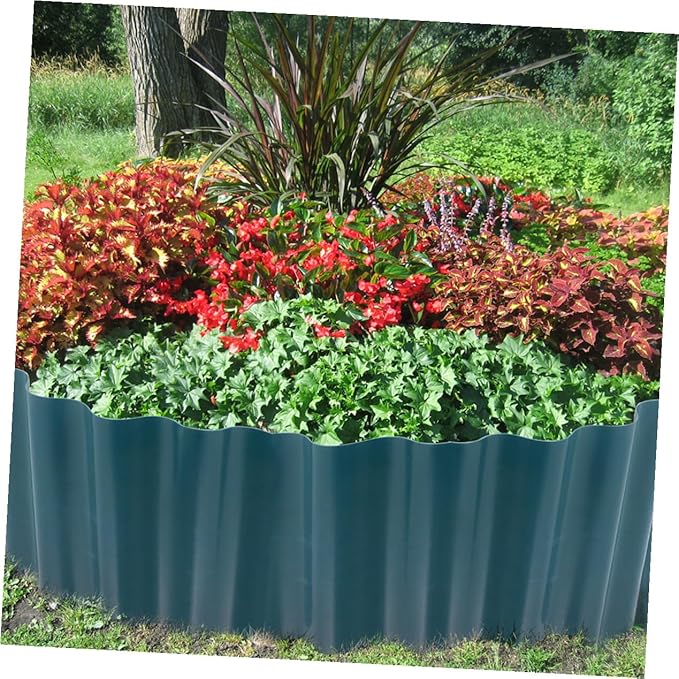 2 Rolls Flexible Plastic Garden Fence Lawn Edging Borders for Flower Beds Lightweight Landscape Border Kit with Curved and Straight Installation Pastoral Garden Decoration