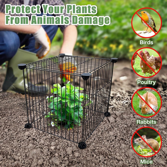 2 Packs Plant Protectors from Animals, Metal Mesh Wire Cloche Plant Cages for Outdoor Plants,Sturdy Metal Cage Garden Protection for Your Plants and Seedlings to Keep Animals Out