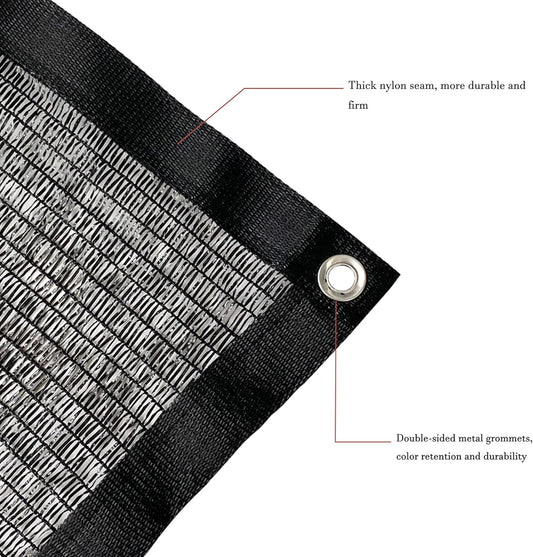 Garden expert 50% Black Shade Cloth 5x10FT Taped Edge with Grommets Sun Net Mesh for Garden Patio Backyard UV-Resistant