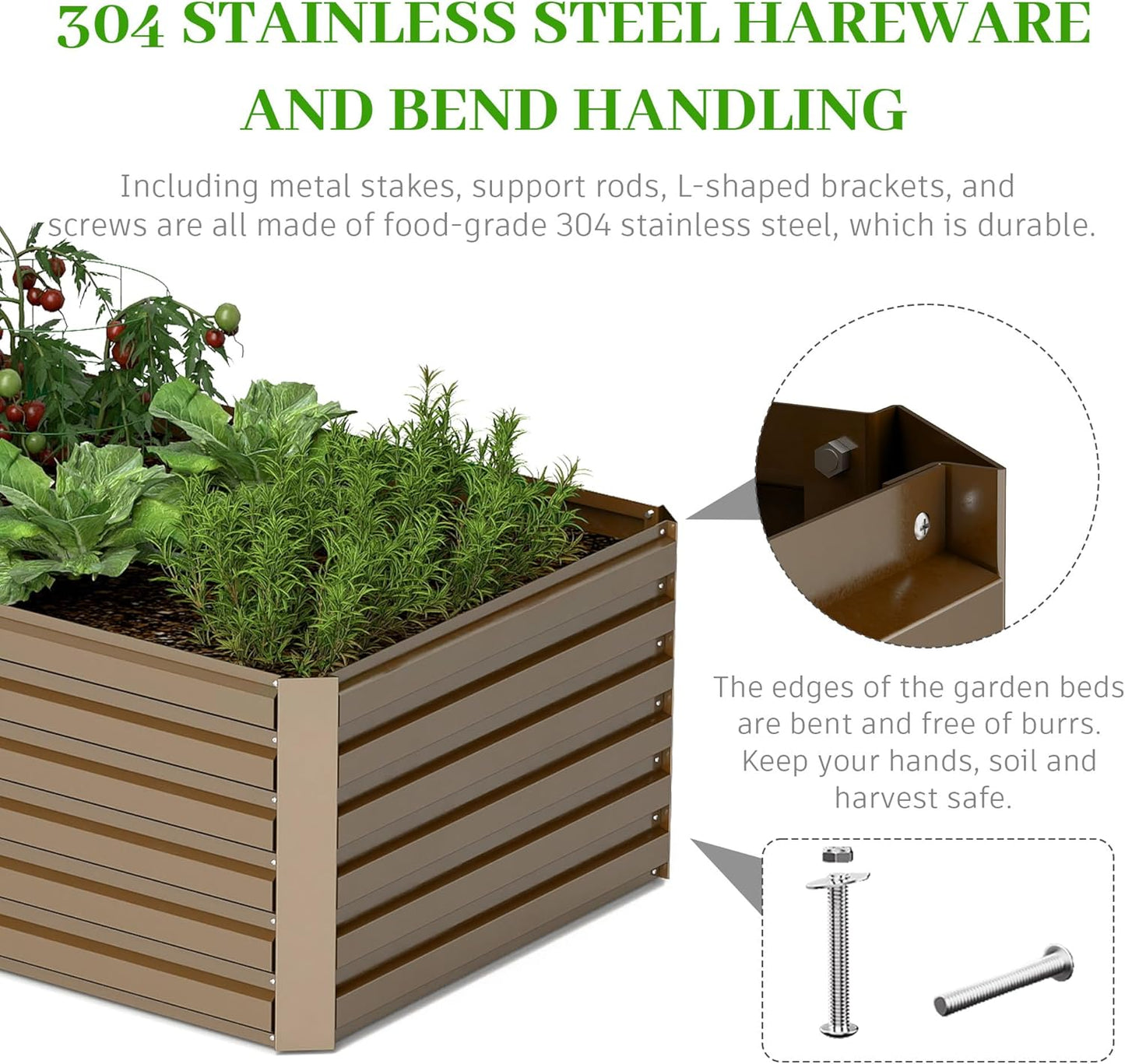 6x3x2 ft Raised Garden Bed, Large Metal Planter Raised Beds, Planters for Outdoor Plants for Vegetables, Flowers, Herbs, Fruits, and Succulents.(4 Pcs)