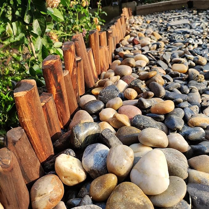 10lbs River Rocks, 2-3 Inch Large Pebbles for Indoor Plants, Natural High Polished Decorative Stones for Vase Filler Fish Tank, Mixed Color