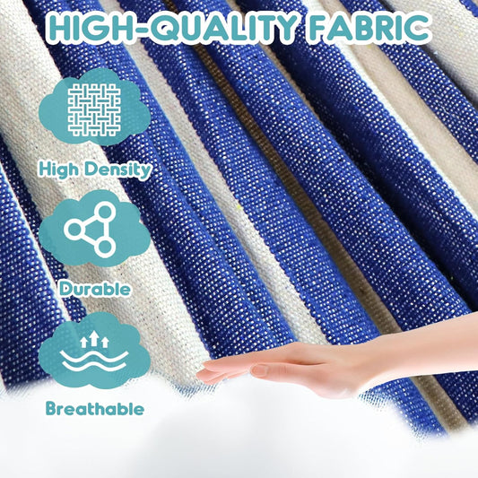 Anyoo Garden Cotton Hammock Comfortable Fabric Hammock with Spreader Bar Sturdy Hammocks Up to 450lbs Portable Lightweight Hammocks with Travel Bag for Camping Outdoor/Indoor Patio Backyard