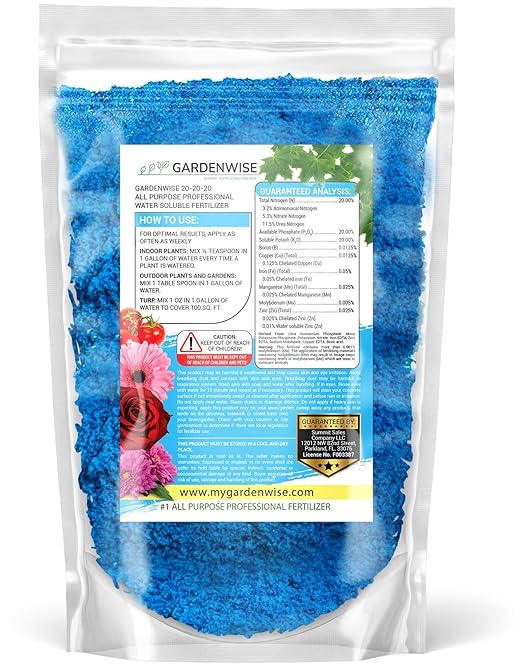 20-20-20 Water-Soluble Fertilizer ā Powder for Liquid Plant Food for Indoor & Outdoor Plants, Orchids, Vegetables, Lawns, Flowers ā 20 20 20 Fertilizer 2 Quarts (4 lbs)