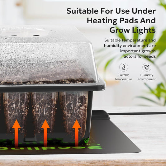 MIXC 10 Packs Seed Starter Tray Seed Starter Kit with Humidity Dome (120 Cells Total Tray) Seed Starting Trays Plant Starter Kit and Base Mini Greenhouse Germination Kit for Seeds Growing Starting