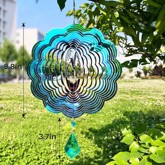 Wind Spinner, Hanging Wind Sculptures,Wind Spinners for Yard and Garden Decor,Yard Decorations Outdoor,Hanging Art Ornaments for Garden Yard Balcony Decor (Hummingbird)