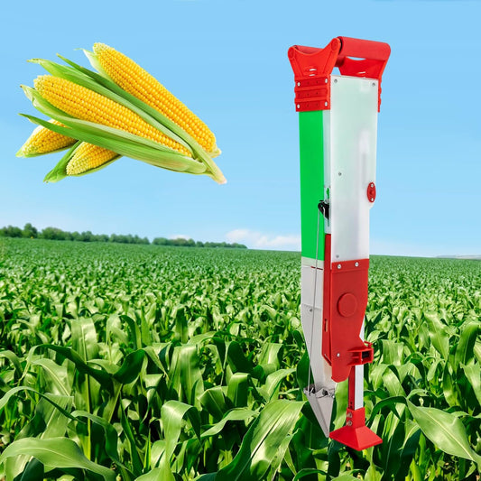 Stand-Up Manual Seeder, Adjustable Depth & Height Hand Planter Precision Sower Seed Dispenser Small Seed Distributing Tool with Interchangeable Mold for Corn Soybean Peanut Garden Planting