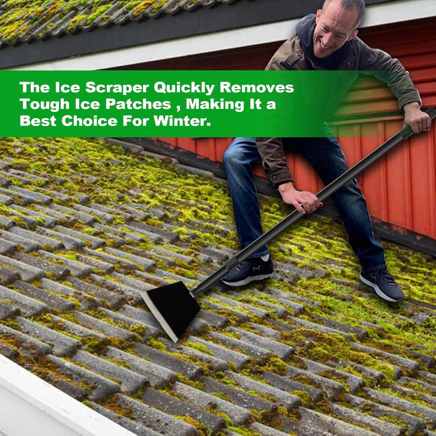 Floor Scraper, Garden Scraper Shovel, Cleaning Remove Tool With 88in Long Handle,Sturdy Tile Scraper for Ice, Tiles, Ceiling, Concrete, Tape, Glue - Heavy Duty Sharp Blade (4mm Thickness)