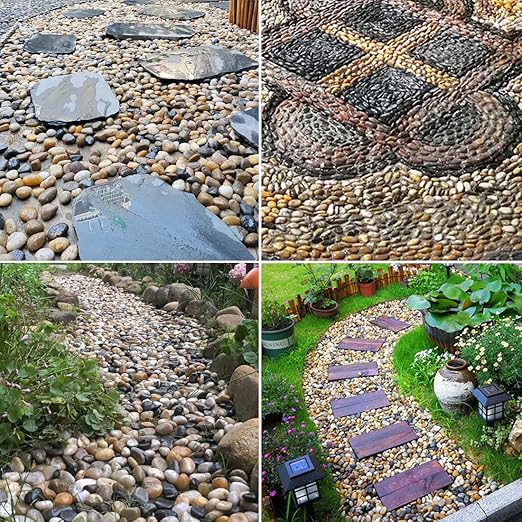 2LB Polished Colorful River Rocks,1-2.2 Inch Mixed Color Pebbles for Garden Landscaping, Landscaping Pebbles, Vase Filling Colorful Pebbles, Outdoor Decorative River Rocks