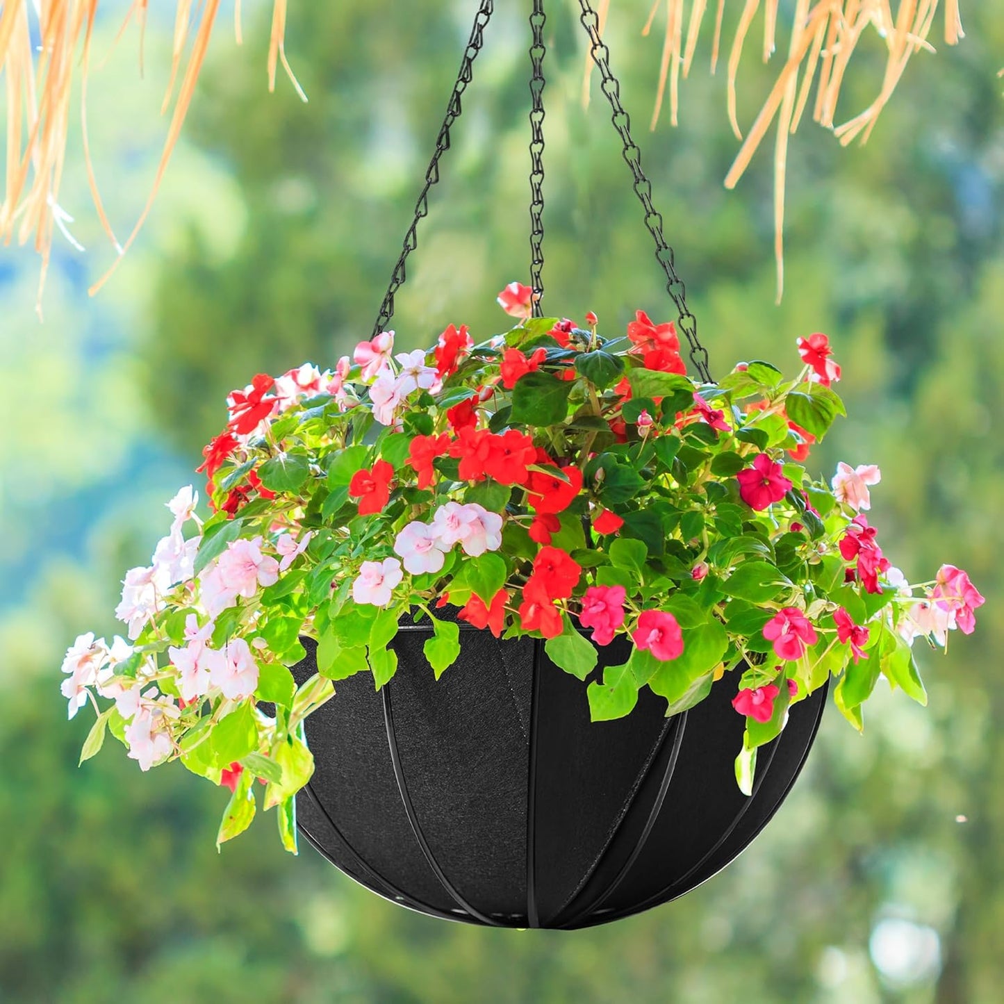 Adnee 2 Pcs 14 Inch Fabric Planter Basket Liner-Felt Flower Pot Liners-Hanging Plant Basket Fiber Insert for Garden Wall Hanging Planter Flower Vegetables(Round)