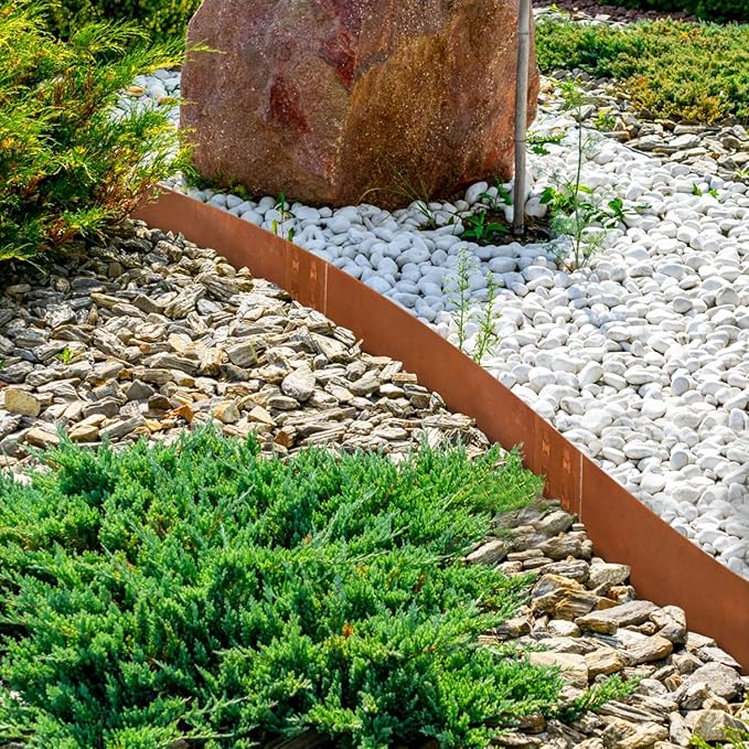 Corten Steel Edging Steel Landscaping Edging 40 Inch Strips 12 Inch Depth Garden Landscape Edging Metal Border Edge Rusted for Yard Lawn Outdoor Flower Plant 6 pcs by GZGNEEVL