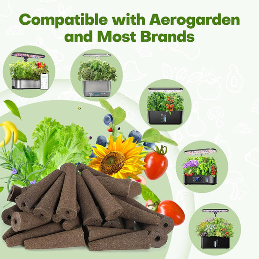 Ahopegarden 166PCS Hydroponic Pods Herb Kit: Grow Anything Kit With 600ml A&B Plant Food, 40 Grow Sponges, 40 Baskets, 40 Domes, 40 Labels, 1 Tweezer - Hydroponics Supplies for Aerogarden & Most Brand