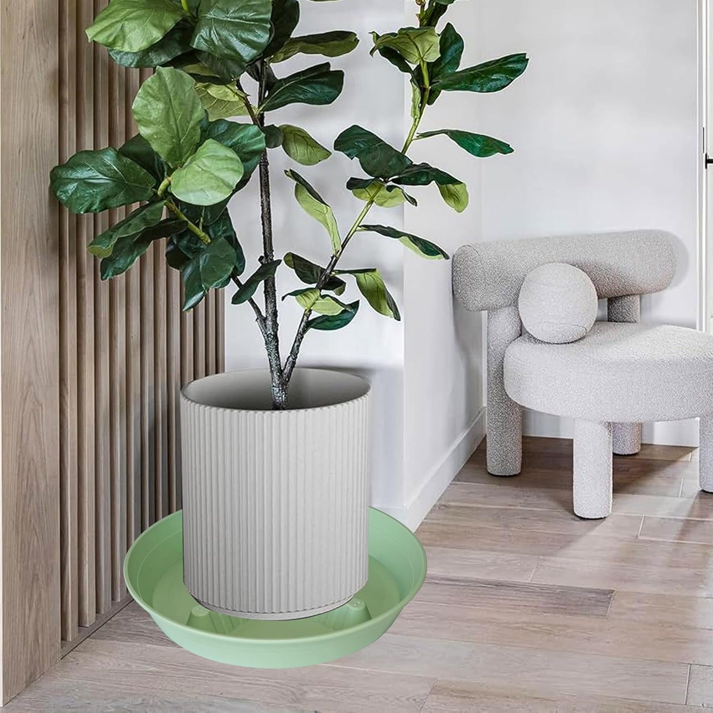 4 Pack Plant Saucer 8 inch, 10 12 14 17 inch, Plant Stand Plastic Plant Saucers for Indoors Outdoor, Heavy Duty Flower Planter Drip Trays for Pots, Pot Saucers for Plants, Grow Bags Saucers