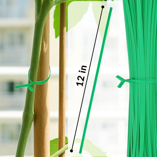 Gardzen 300 pcs 12" Twist Ties, Reusable Coated Wire Plant Ties, Ideal for Sealing Plastic Bags, Bread Bags, Organizing Cords, Gardening Activities