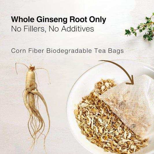 Ginseng Tea Bags – 45 Count | Natural Kidney Cleanse Detox & Repair Tea for Men & Women | Herbal Ginseng Root Tea for Kidney Health Support | Caffeine-Free