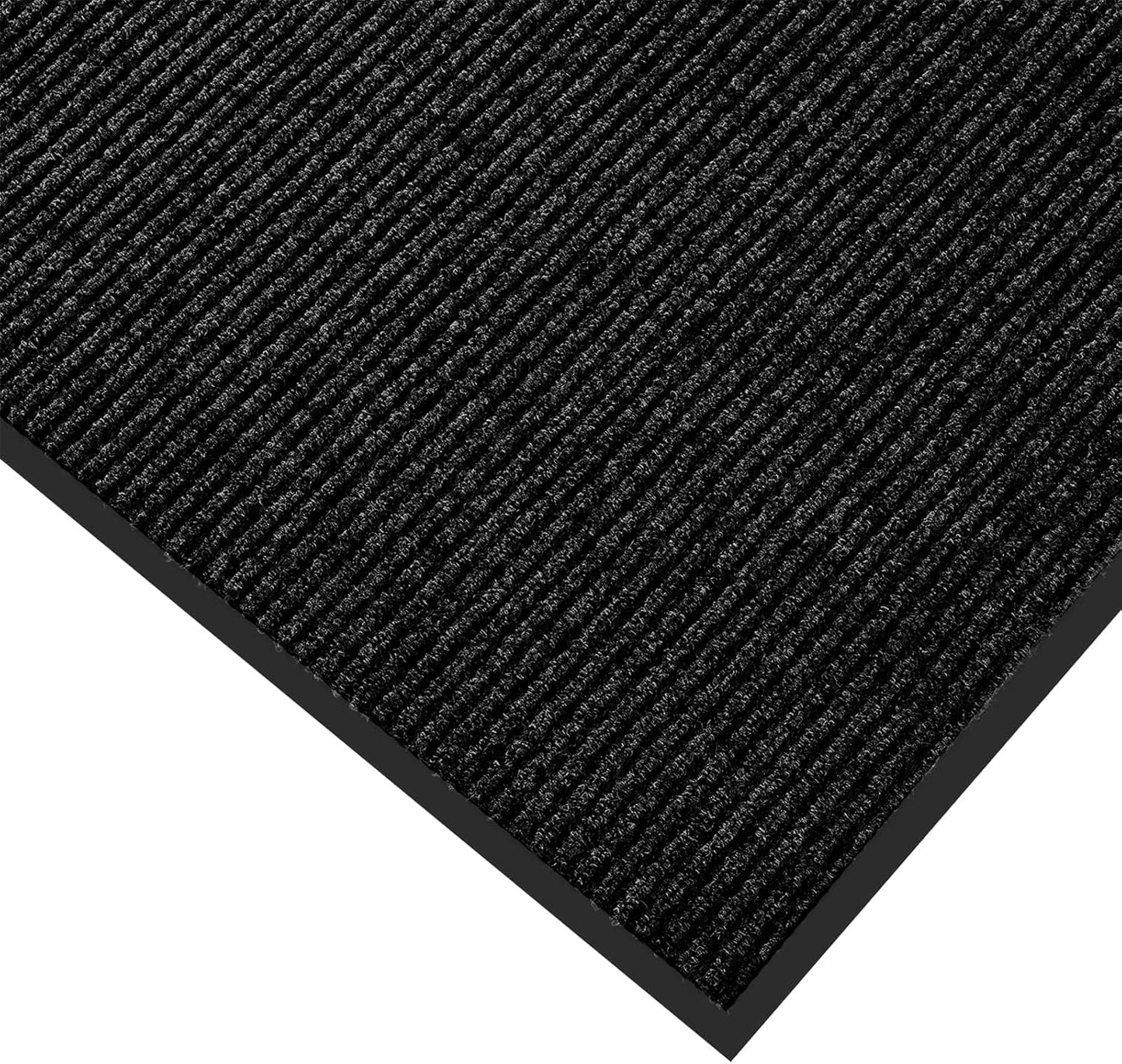 fani Heavy Duty Large Outdoor Indoor Entrance Black Doormat Waterproof Low Profile Entrance Rug Front Door Mat Patio Anti-Skid Rubber Back, 23x72 inch (Black)