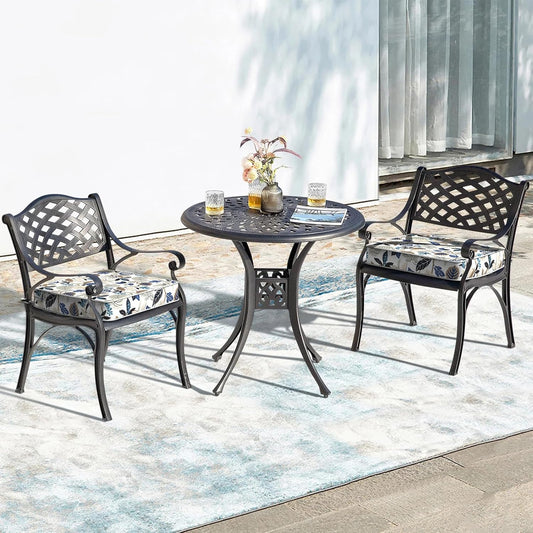 LVTXIII Patio Chair Cushions 22"x22"x3", Water-Repellent Outdoor Seat Cushions for Patio Furniture, Square Chair Pads with Ties for Home Garden Decoration, Set of 2, Breeze Leaves Beige