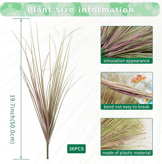 36Pcs Artificial Grass Plants, Faux Shrubs Wheat Grass, Artificial Tall Grass Fake Plants for Outdoor Decor,Artificial Greenery Stems Weed for Room Indoor Home Decor(Light Purple)