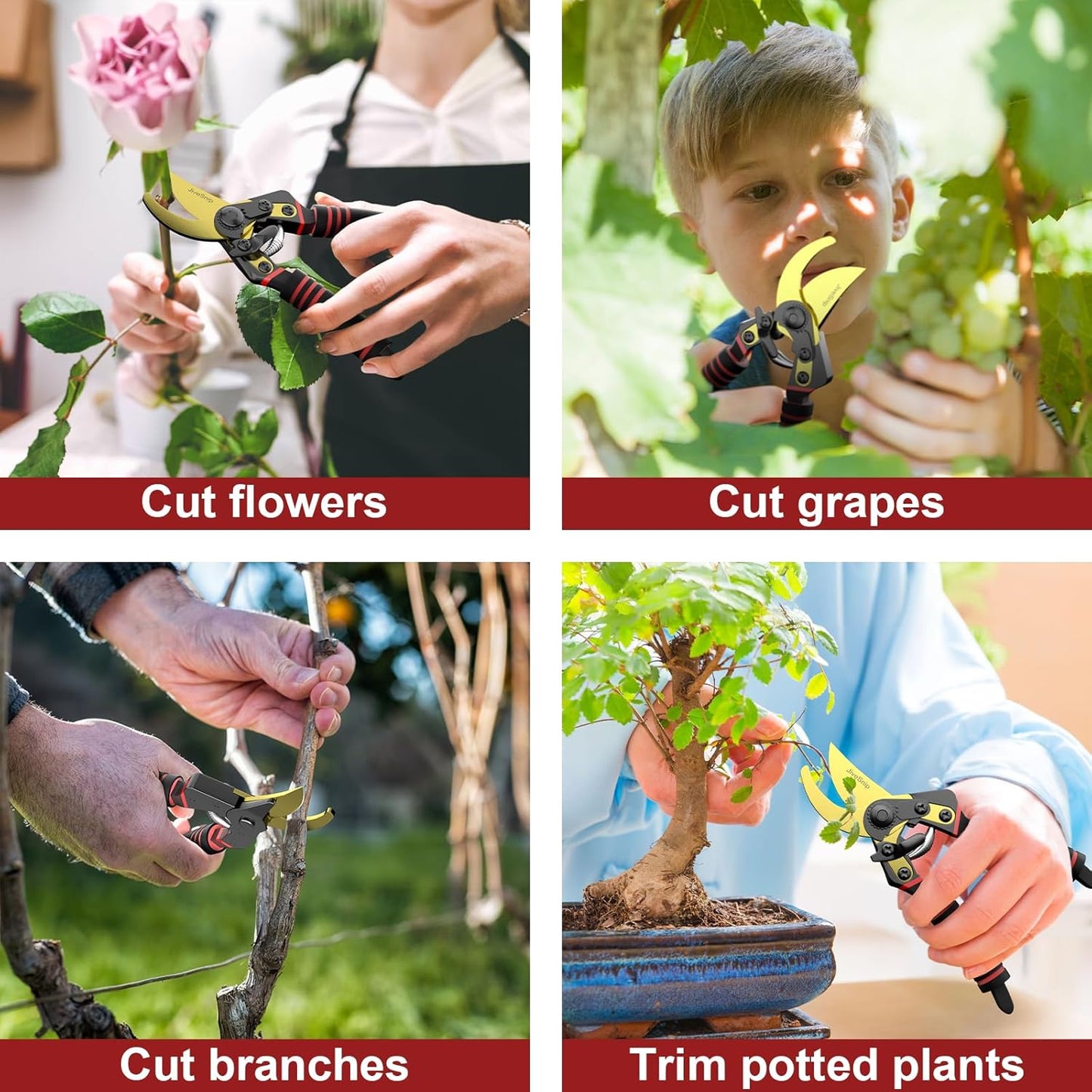 Professional Titanium Garden Shears Adjustable Opening Size Professional Bypass Pruning Shears for Plants, Hedges, and Flowers(Includes Scissors + Blade)