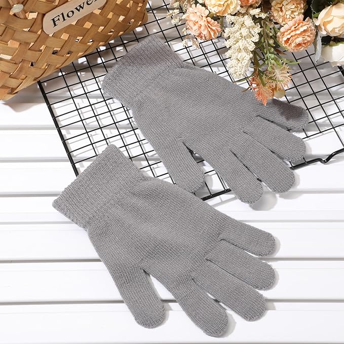 SATINIOR Magic Winter Gloves Unisex Gloves Knit Stretchy Mitten Full Fingers Warm Mitten for Men Women Sports