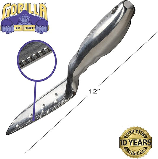 Gorilla Easy Connect Heavy Duty Garden Tools with Digging Trowel, Transplant Trowel and Cultivator Hand Rake Solid One Piece Cast Aluminum Construction