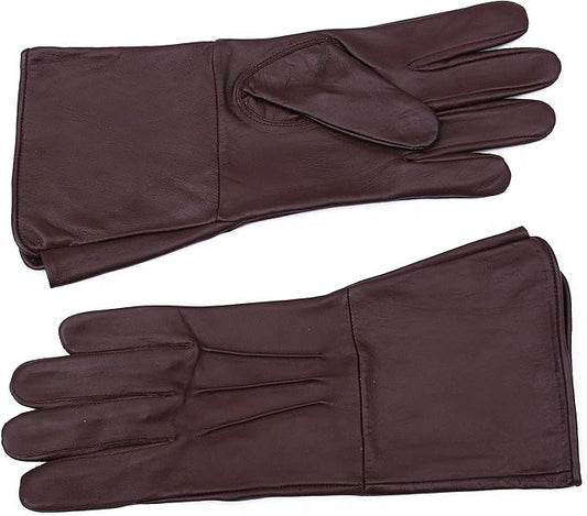 Leather Gauntlet Gloves Medieval Renaissance - SCA LARP Costume Gauntlets Men Women - Genuine Sheep Leather 14 Inch
