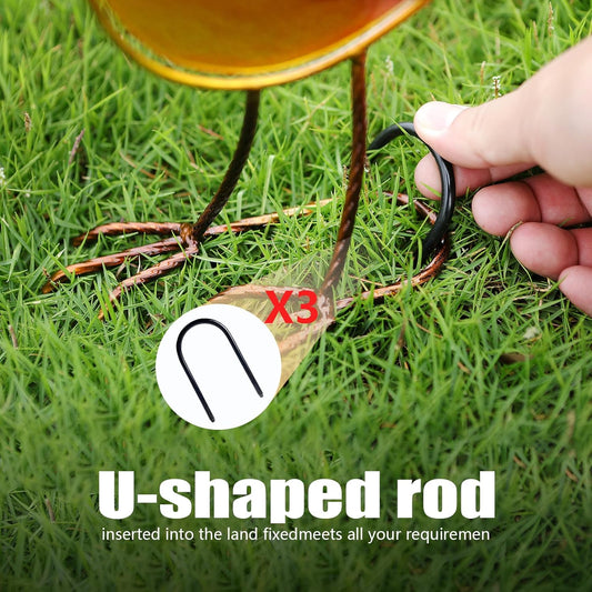 Bird Garden Decor for Outside, Glass & Metal Yard Art Decorations Outdoor Decor for Patio Backyard, Gift for Women Grandma Mom(3 Pack)