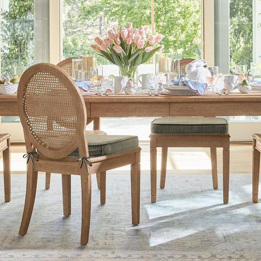 Outdoor Outdoor Round Corner Seat Cushion, 17"x16"x2", Set of 4, Non Slip Seat Cushion Pads with Removable Cover for Patio Furniture, Garden Yard Lawn, Dark Black Tan Stripe