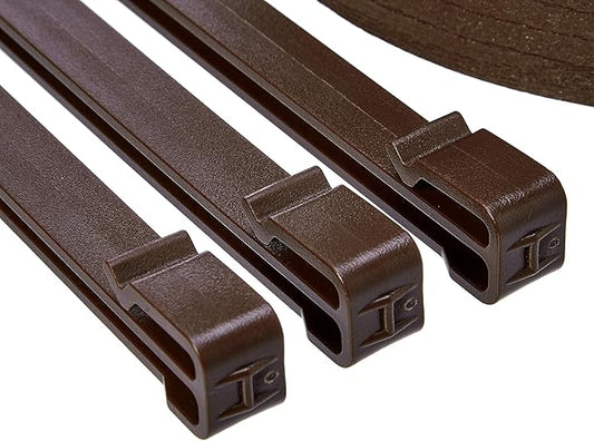 Amazon Basics Landscape Edging Coil, pack of 10 Stakes, 5 inch x 40FT, Brown