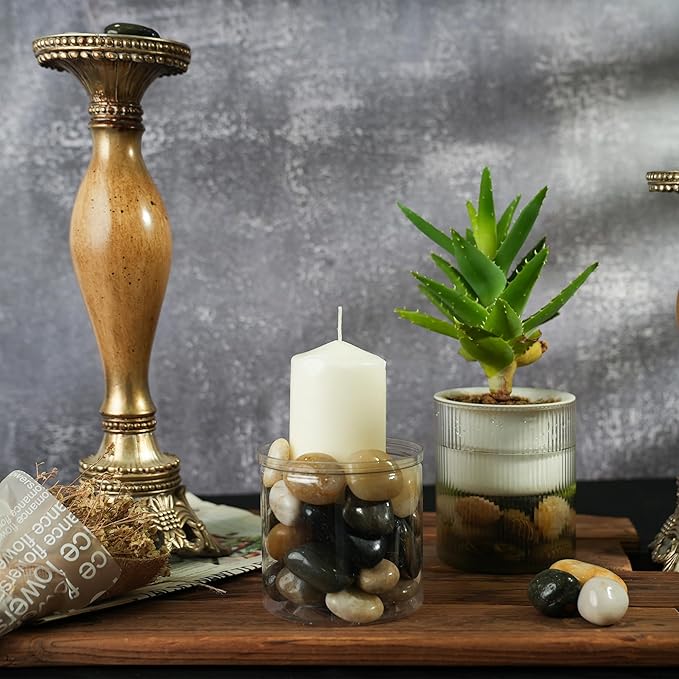 StoneCreek 12 LBS River Rocks, Large Size, Decorative Garden Stones for Plant Landscaping, Polished Gravel Filler Pebbles for Home Decoration, Vases, Succulents(Mixed Pebbles)