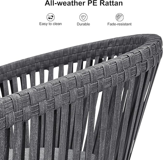 PURPLE LEAF 13 Pieces Oversized Outdoor Dining Set with Patio Aluminium Dining Table and Wicker Chairs Modern Furniture Cushions Sets for Backyard Indoor Decor Kitchen Gray