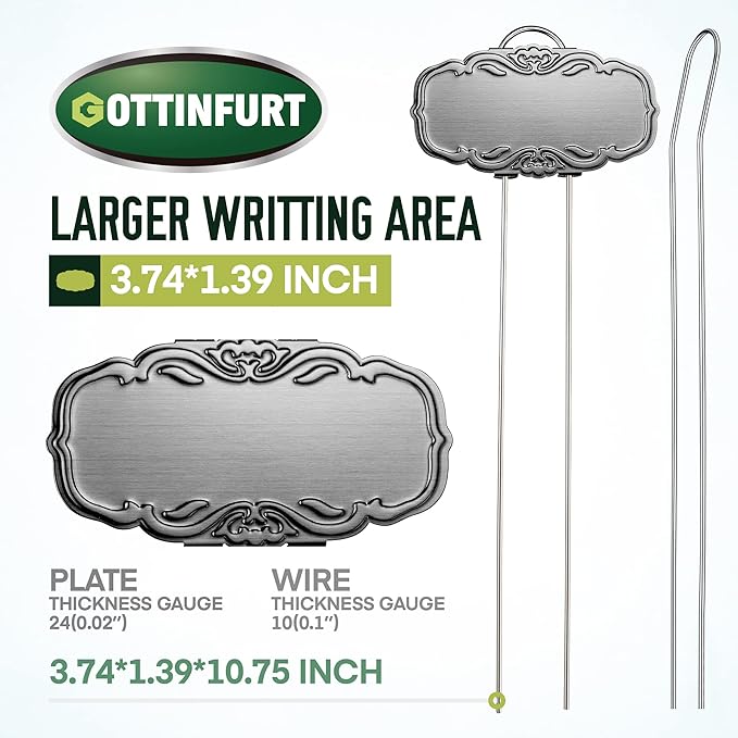 Updated Metal Plant Labels for Garden, 25 Pack Stainless Steel DIY Plant Markers Waterproof for Flowers Pots, Vegetables, Seedlings