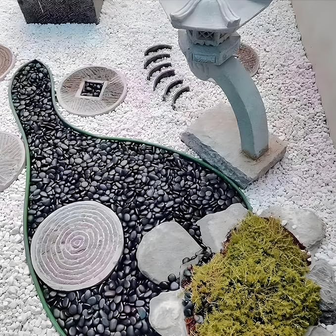 Calofulston 15LB Black Rock, Small River Stones Pebbles for Plants, Vases, Landscaping, Highly Polished Decorative Rocks, 1-1 3/4 Inch