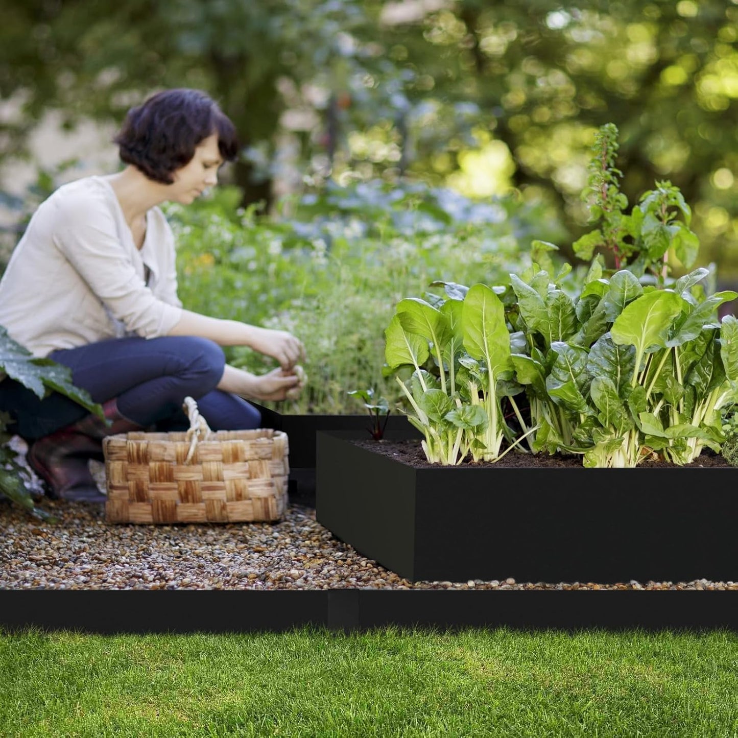 Metal Landscape Edging 40 Inch Strips, Metal Edging 6 Inch Depth, 6 Pack Hammer in Garden Edge, Metal Landscape Edge, Steel Edging for Landscaping