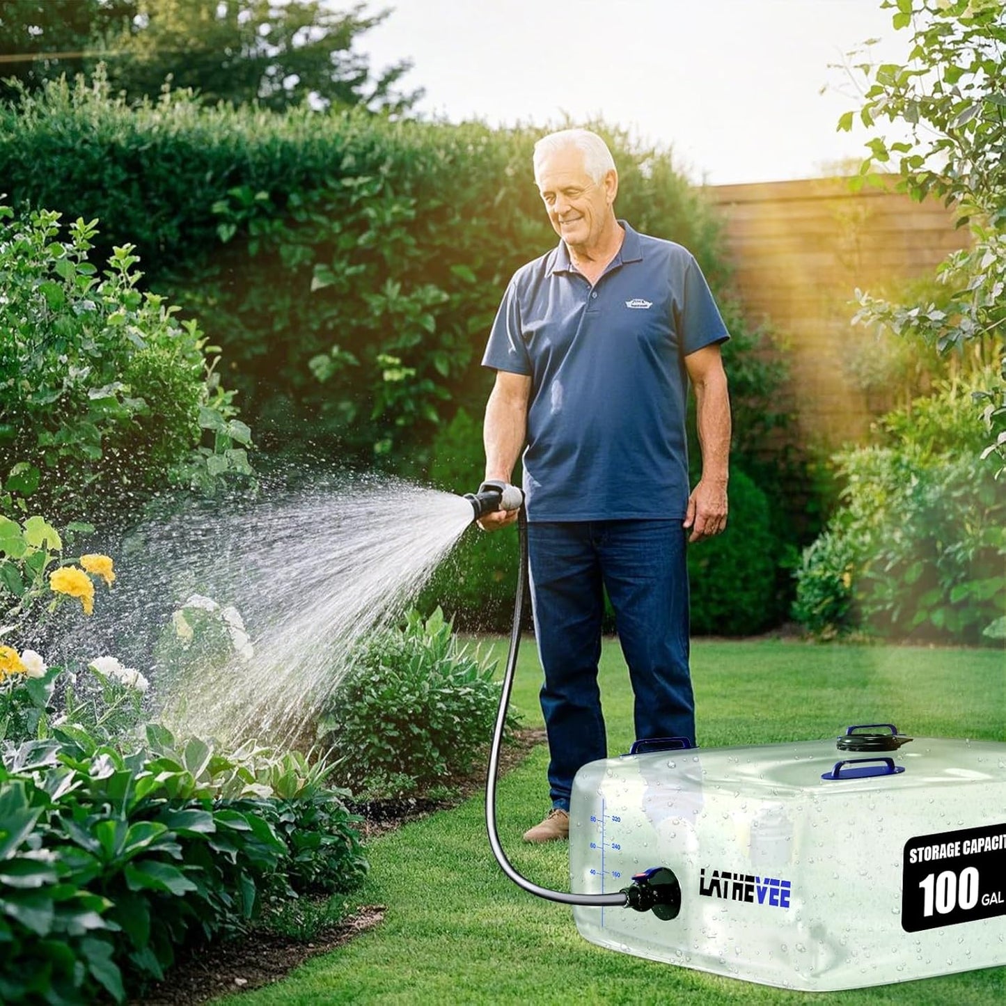 Water Bladder Tank 25 Gallon Portable Storage Bladder Collapsible Water Storage Bag for RV, Camping, Garden Watering, Agricultural Irrigation, Drought Resistance, Firefighting