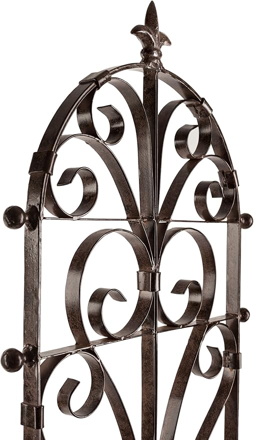 H Potter Garden Trellis for Climbing Plants Metal Outdoor Wall Decor or Flowers Roses Vine Ivy Clematis GAR214-R