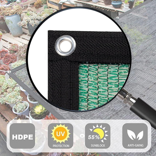 LOVE STORY 6x12FT 55% Green Shade Cloth Sun Shade Net with Grommets Sunblock Net Mesh Tarp for Garden,Plants Cover,Greenhouse and Patio