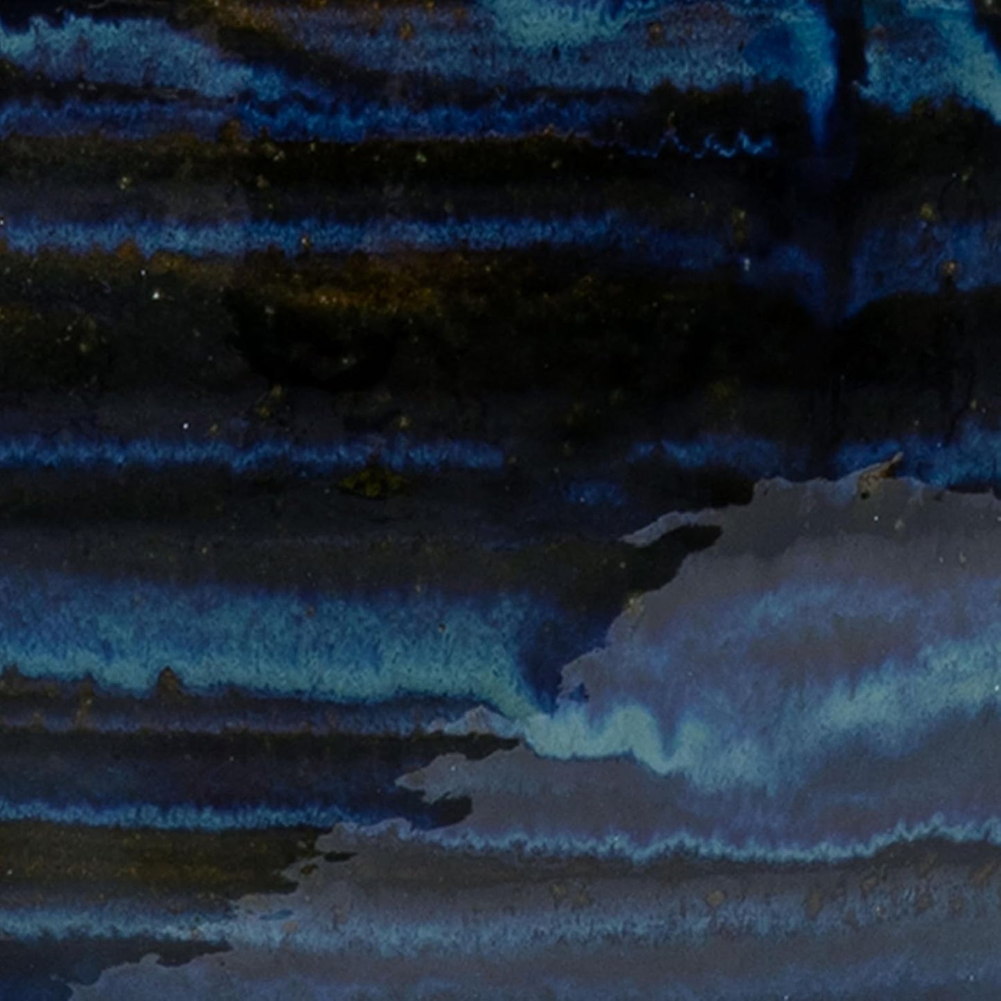 Sunnydaze Studio Large Ceramic Plant Pot - Round Outdoor Glazed Ceramic Planter Pot with Drainage - Galaxy Blue - 18.5"