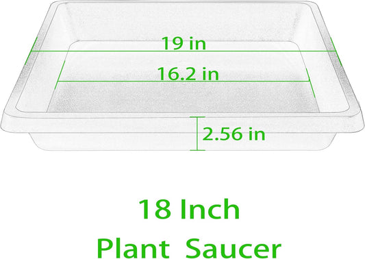 4 Pack Square Plant Saucer 18 Inch, Extra-Deep Large Saucers for Potted Plants, Plastic Plant Trays for Indoors No Holes, Plant Water Catcher Tray, Flower Pot Drip Trays Plant Plate