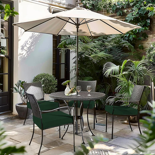 Favoyard Patio Chair Cushions 20 x 20 x 3 Inch Waterproof Outdoor Seat Cushions for Patio Furniture 3-Year Color Fastness Garden Sofa Couch Chair Pads with Handle & Adjustable Straps Set of 2, Green