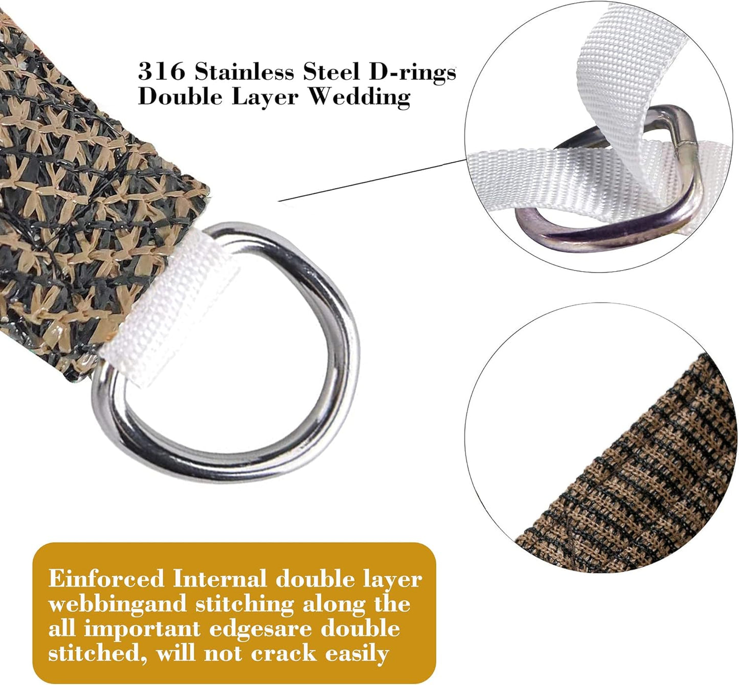 8' x 14' Brown Rectangle Sun Shade Sail SSP1212 Canopy Durable Fabric UV Block Awning,We Make Custom Orders