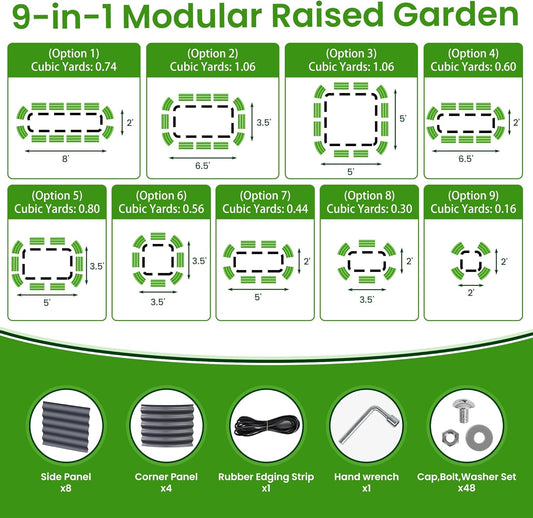 17" Tall Raised Garden Beds Outdoor - Galvanized Aluminum-Magnesium Stainless Steel Durable Metal Planter Box for Growing Plants, Vegetables, Flowers, Fruits (Deep Grey)