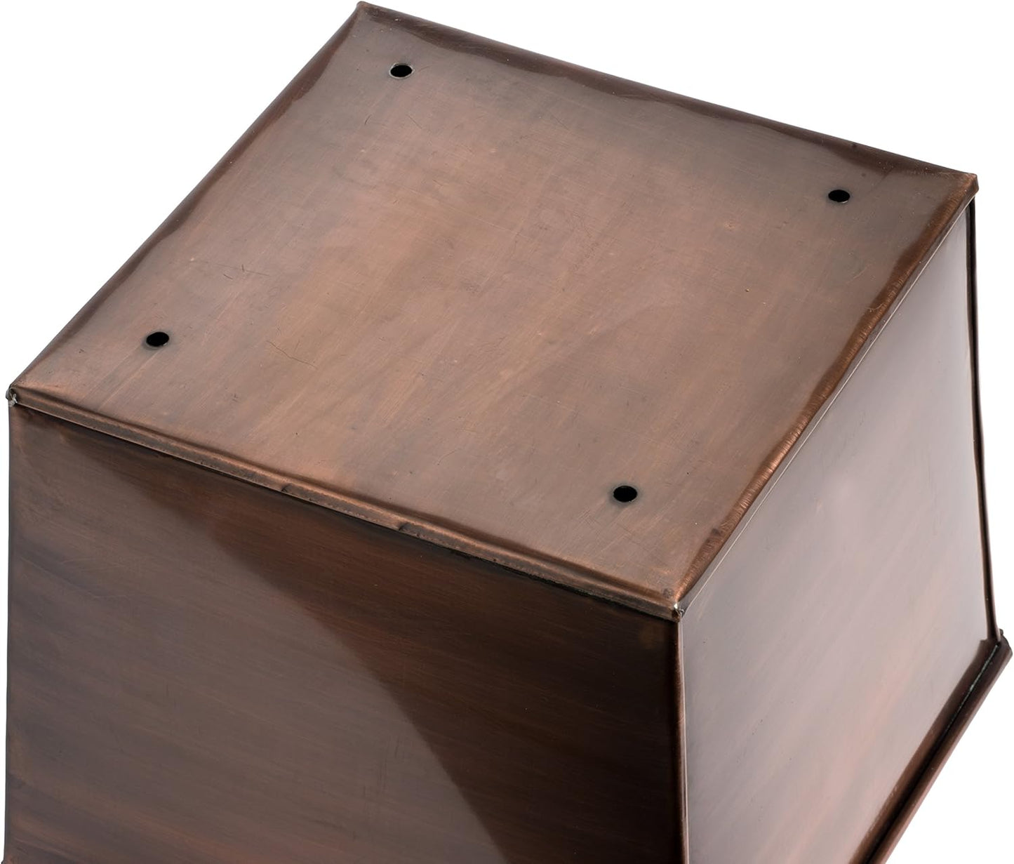 H Potter Copper Ribbed Planter Large for Outdoor Indoor Plants Small Spaces Entryway Patio Porch Tall Metal Planter Decor Vase with Drainage Drip Tray