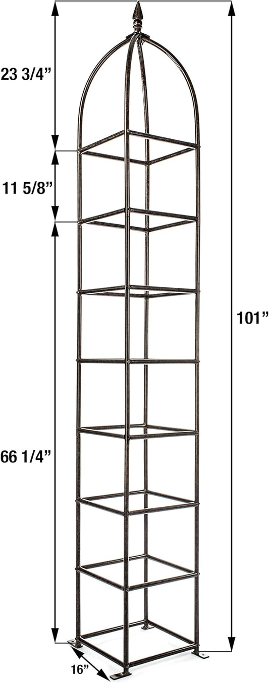 H Potter Trellis Obelisk for Climbing Garden Plants Weather Resistant Iron and Metal Vertical Yard Art GAR470